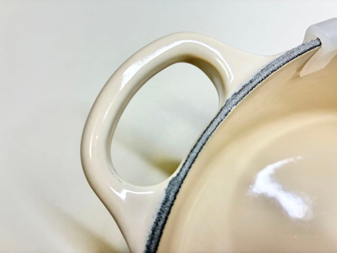 LE CREUSET ル・クルーゼ ココットロン20cm クリーム 取手シルバー