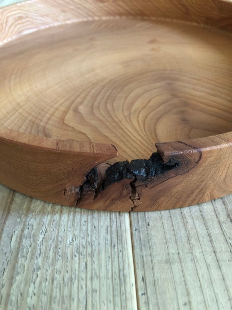 Peonies　ふじい製作所　1点もの　欅丸盆