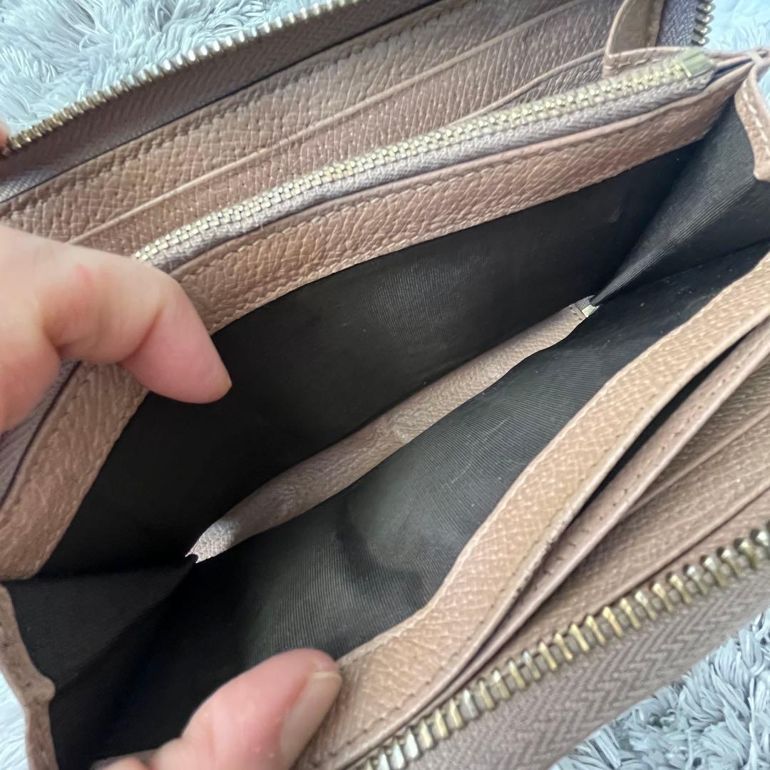 GUCCI GGキャンバス ラウンドジップ　インターロッキング　長財布　ピンク