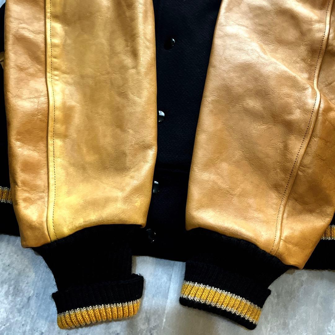 希少L ビームス　アームライン羊革　アワード スタジアムジャンパー スタジャン