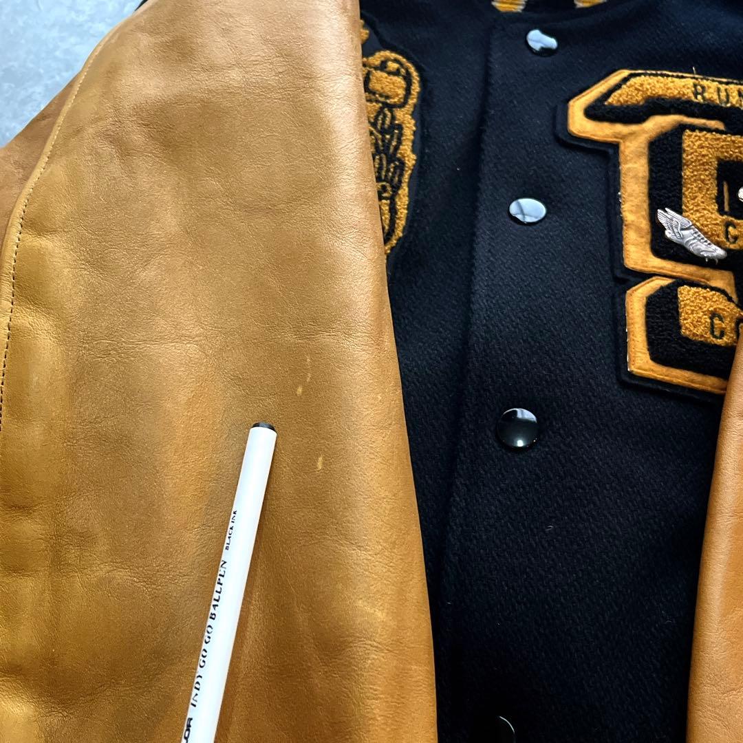 希少L ビームス　アームライン羊革　アワード スタジアムジャンパー スタジャン