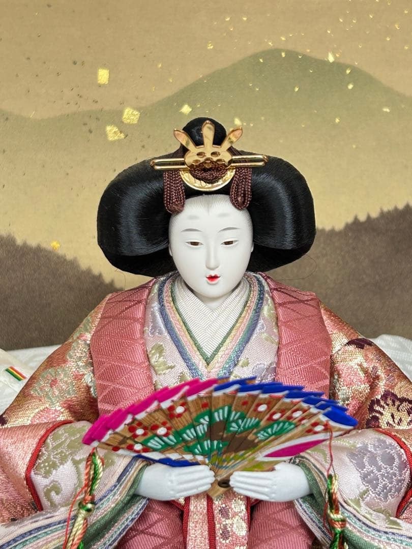 吉福 雛人形 親王飾り 平飾り 金屏風 美品