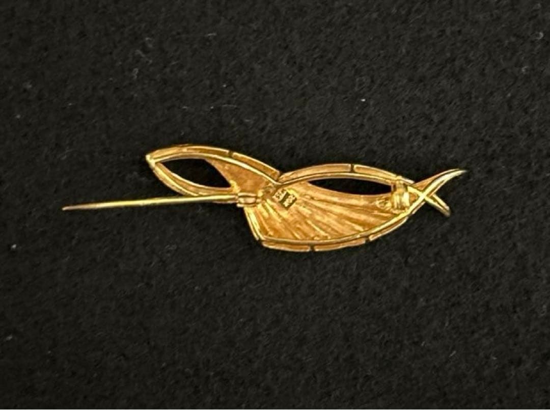 20金　デザインブローチ　美品