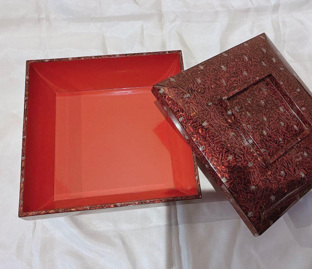 アンティーク品(明治)1段 若狭塗り お重 蓋付き