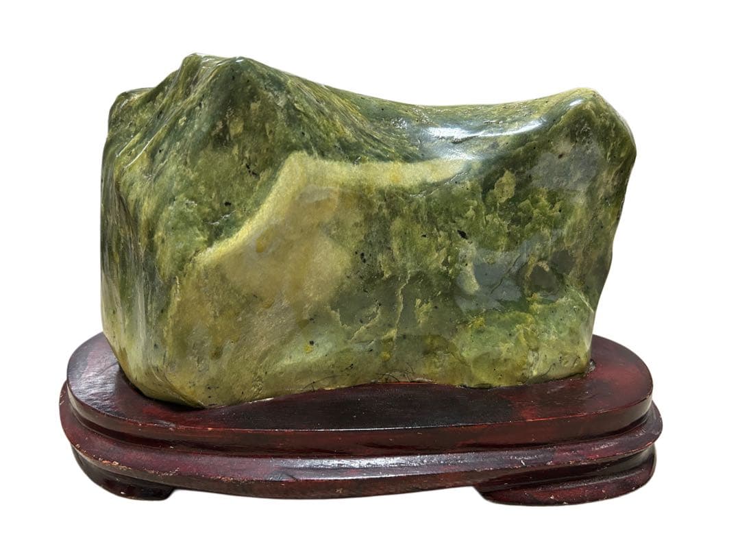 翡翠 天然ネフライト 鑑別保証書付 置き物 天然石 鑑賞石 置物 飾石