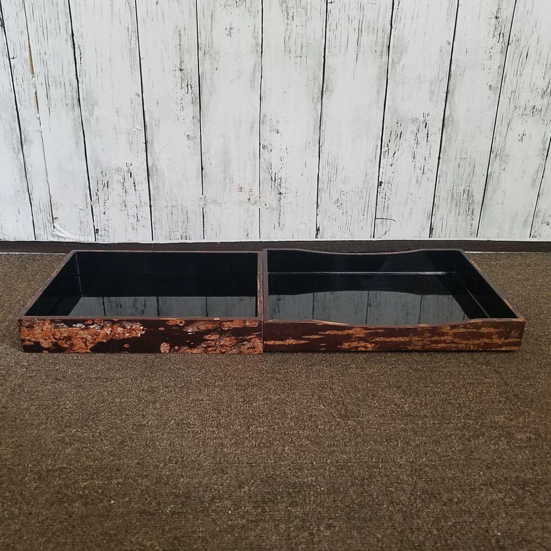 桜皮(かば)細工 内塗り硯箱 花籠細工　秋田県角館伝統工芸品