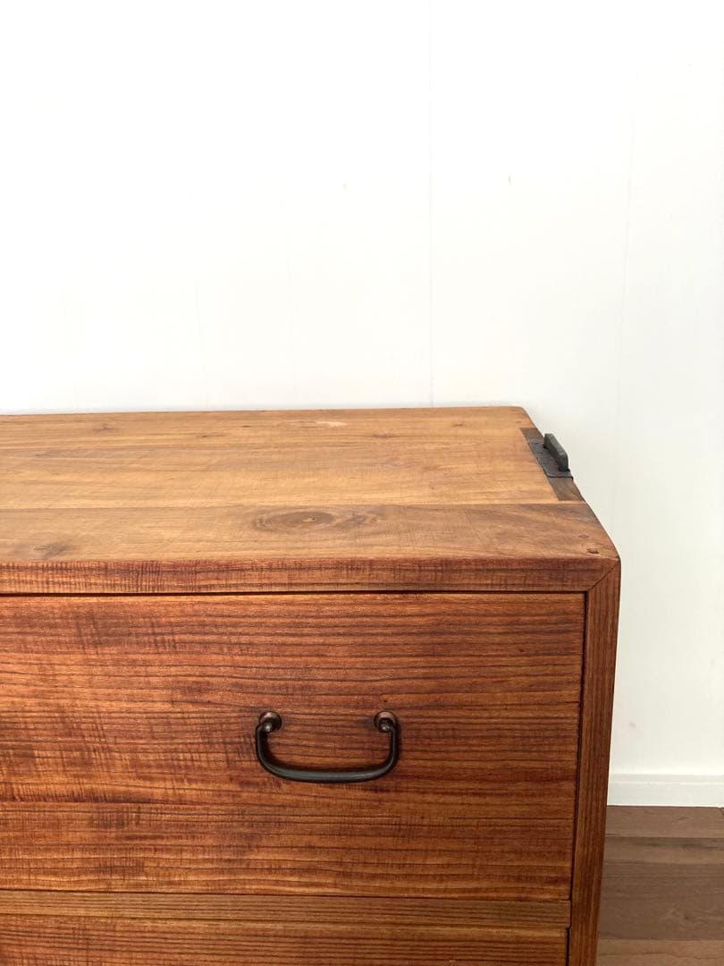 【メンテ済】アンティークの収納棚　ローボード　テレビ台　総桐　引出し2杯