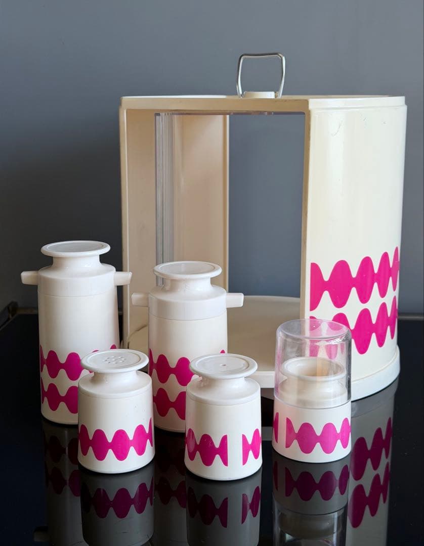 昭和レトロポップ　調味料ケース　カスターセット　調味料入れ　スペースエイジ　レア