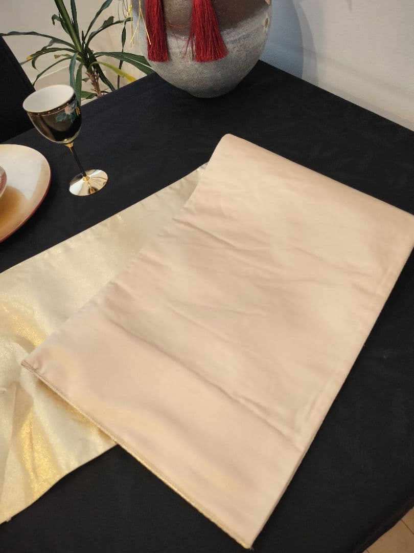 A929逸品‼️全通箔‼️組紐リボン‼️ひな祭り‼️テーブルランナー2m24cm