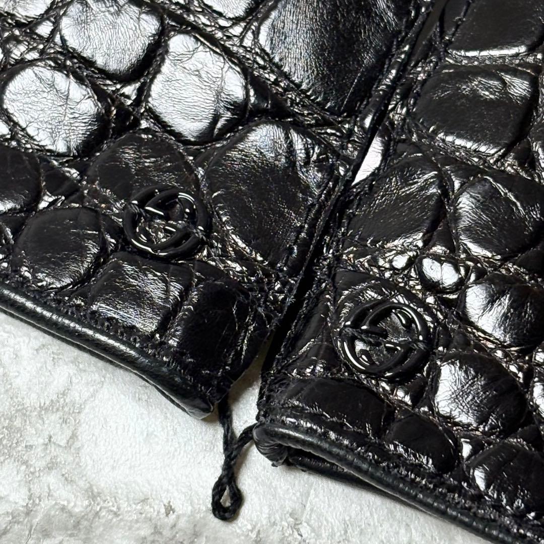 グッチ　GUCCI クロコダイル　手袋　トムフォード期　アームカバー