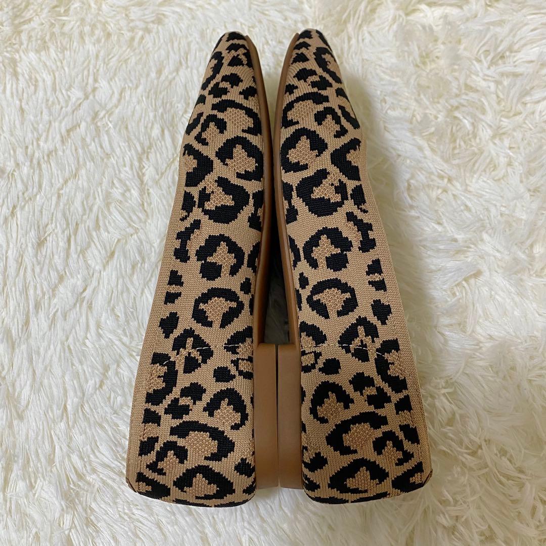 【訳あり美品】VIVAIA 軽量フラットシューズ ヒョウ柄 37.5