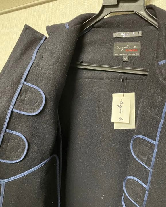 agnes b. homme アニエスベーオム ウールダッフルコート フード付き