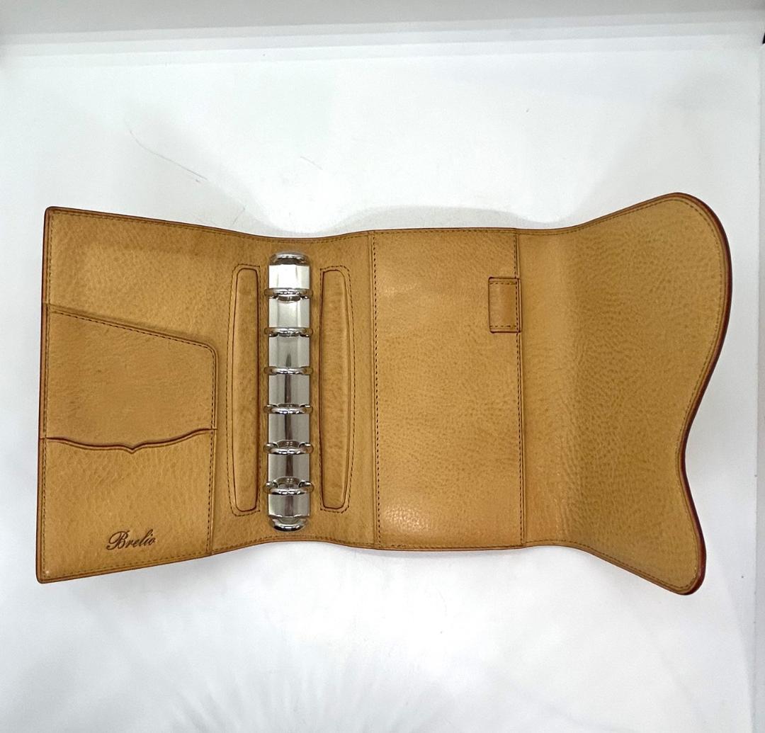 BRELIO システム手帳 ミニ６ 本革 ベージュ 中古美品 箱・保証書付