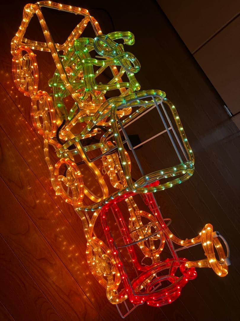 電飾トレイン型クリスマス装飾　LED ライト　Light 汽車　イルミネーション
