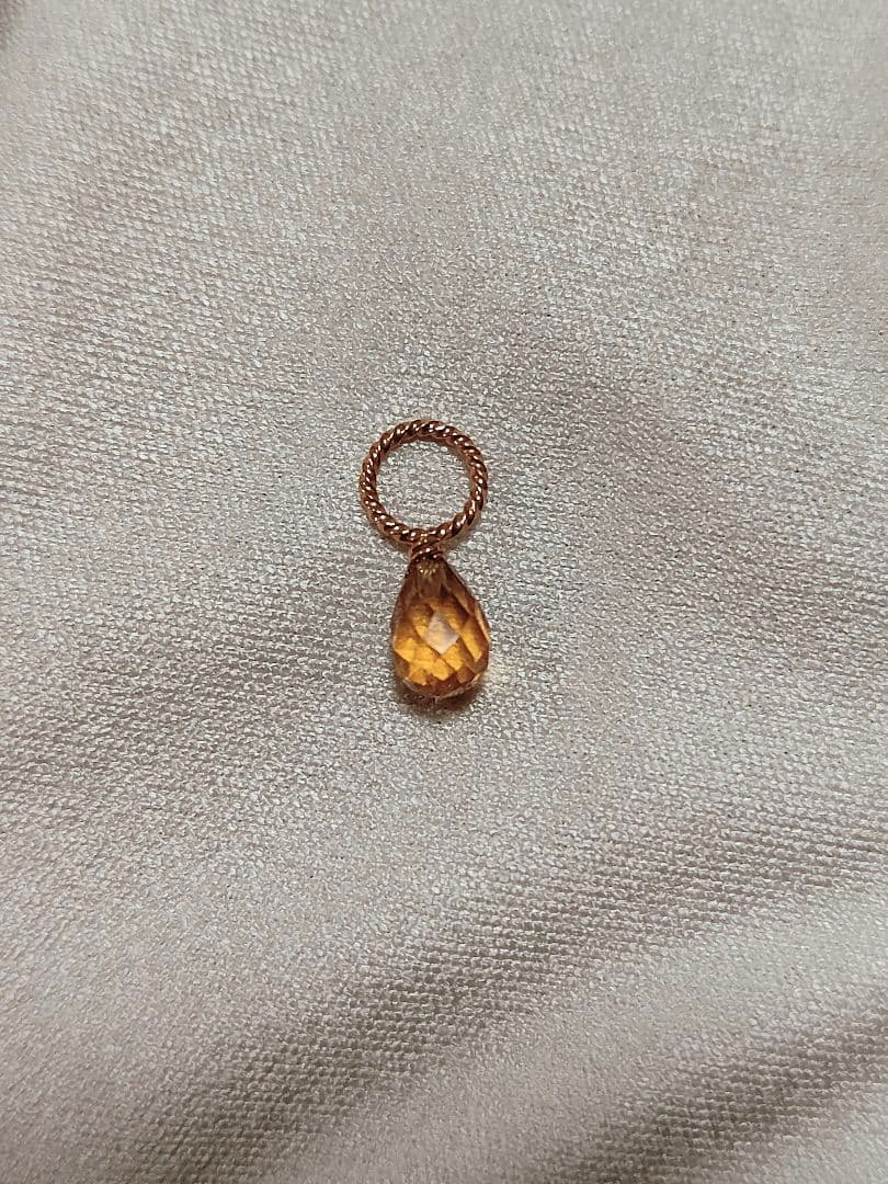 K10 K18 珊瑚　シトリン　アメジスト　ダイヤ　チャーム　3点セット