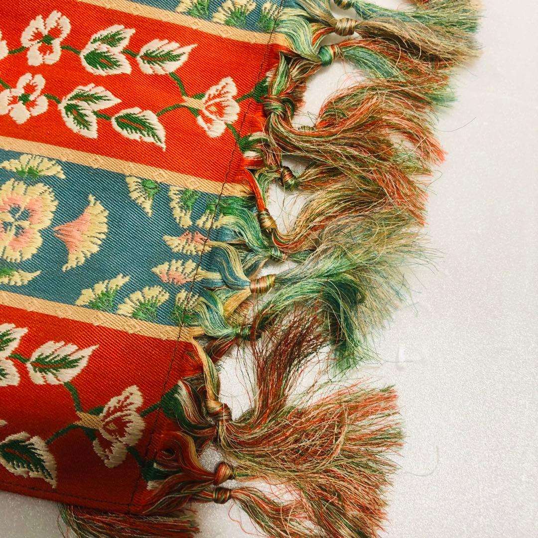 9 龍村　天平繍華文錦　54×130 テーブルセンター　織物　花柄