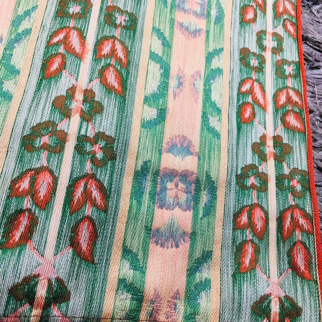 9 龍村　天平繍華文錦　54×130 テーブルセンター　織物　花柄