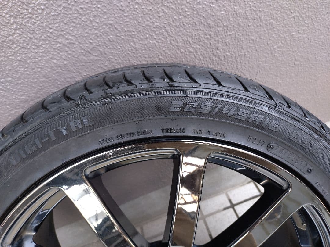 【無限】NR 18㌅アルミホイール　ブラックメタル　タイヤ、盗難防止ナット付き