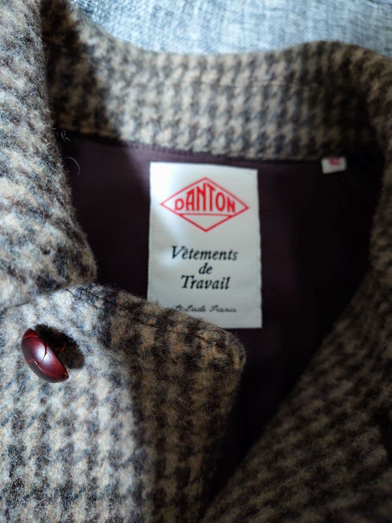 DANTON ウールモッサコート　千鳥格子　42