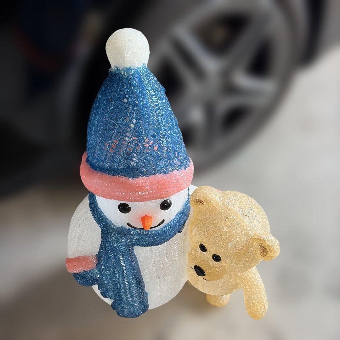 雪だるま クマ 置物※ジャンク品※