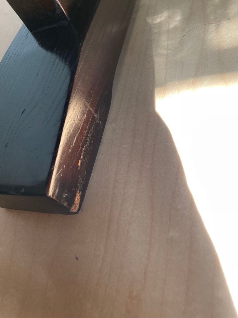 京都市北区直接引き取りのみ　元値80万　黒壇　木製ダイニングテーブル+椅子3脚