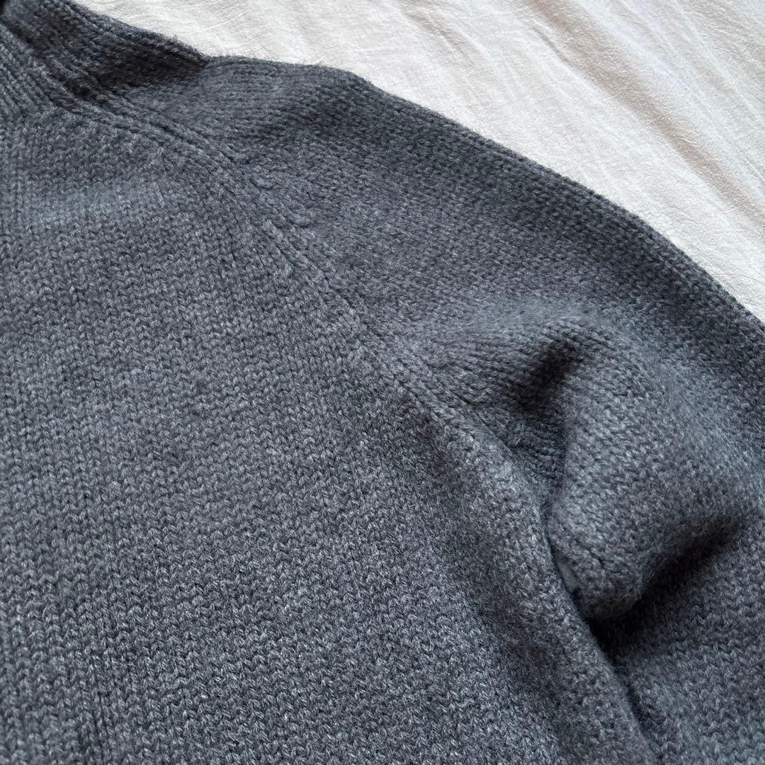 【90s】J.CREW ロールネック ニット グレー ウール ラグラン