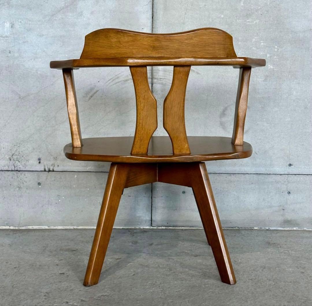 ✦最後の一脚✦マツダ家具 木製 回転式ダイニングチェア 昭和レトロ ヴィンテージ