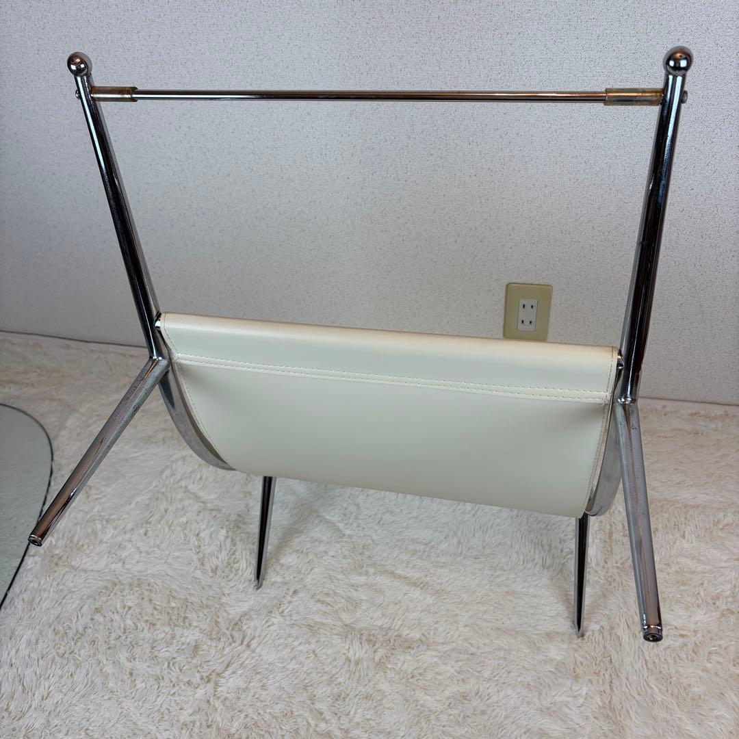 送料無料 ミッドセンチュリー スペースエイジ ガラステーブル 昭和レトロ