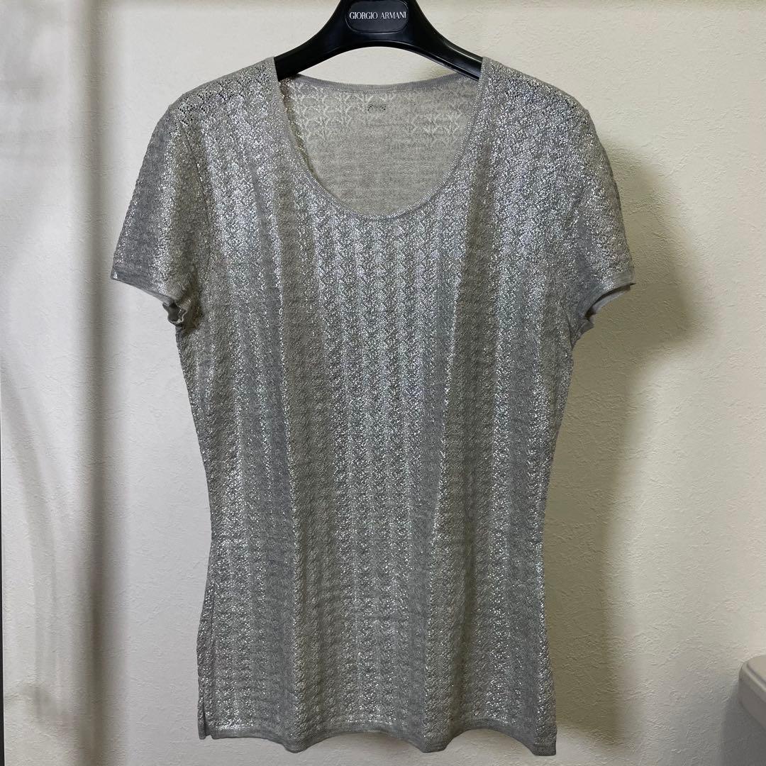 R*り様 CHANEL シルバー銀糸　半袖Tシャツ