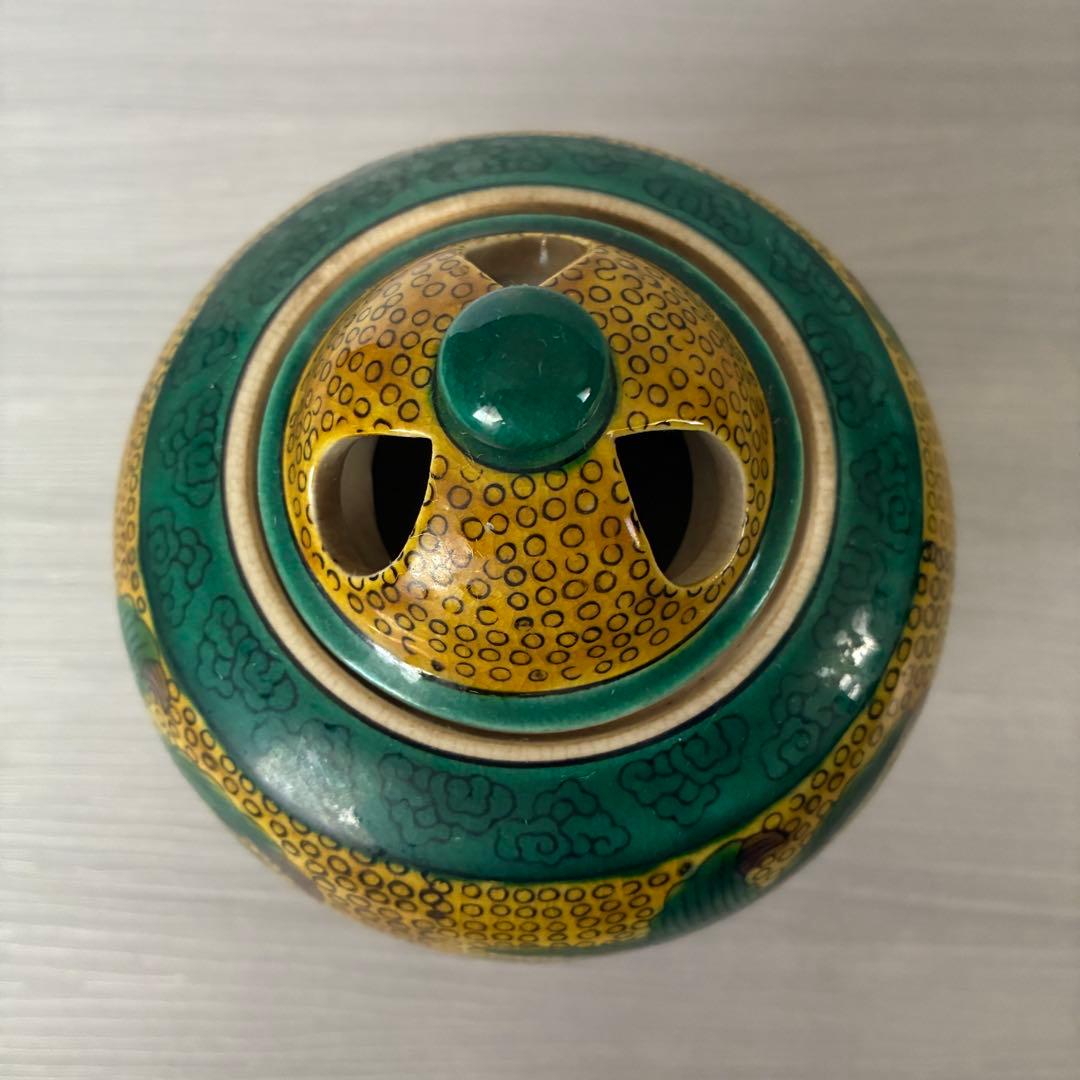 九谷焼　角福　香炉　陶器　茶道具
