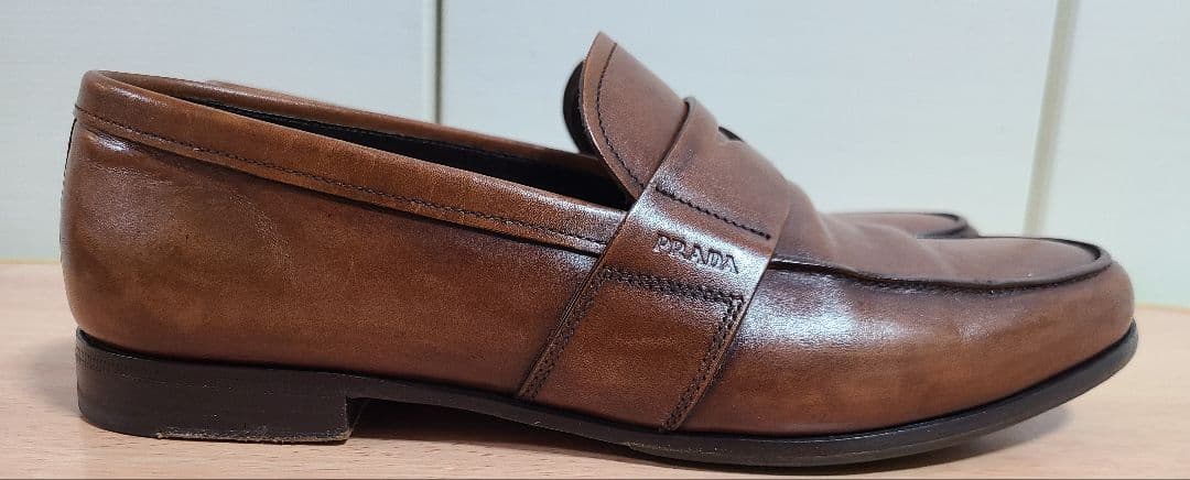 PRADA 本革ブラウンレザーシューズ ローファー ビジネスシューズ