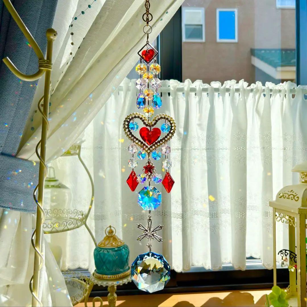 トゥルーリーインラブハート✩.*˚レッドマグマSWAROVSKIサンキャッチャー