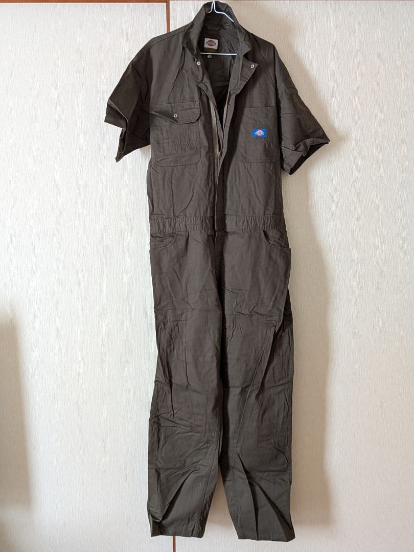 Dickies ブラウンオーバーオール 4L半袖、長袖2枚組