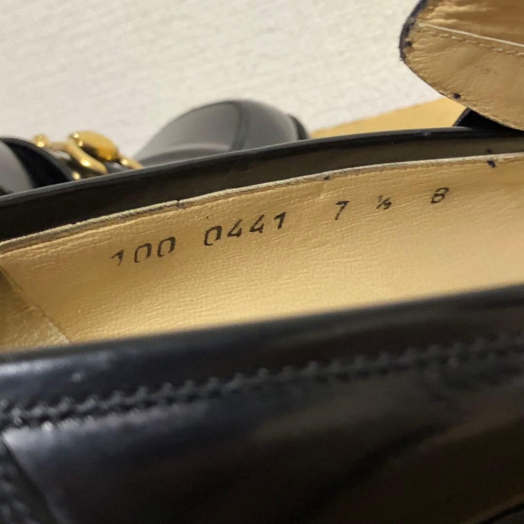 グッチ　GUCCI ホースビット　ローファー　ヒール　ブラック　黒　レザー
