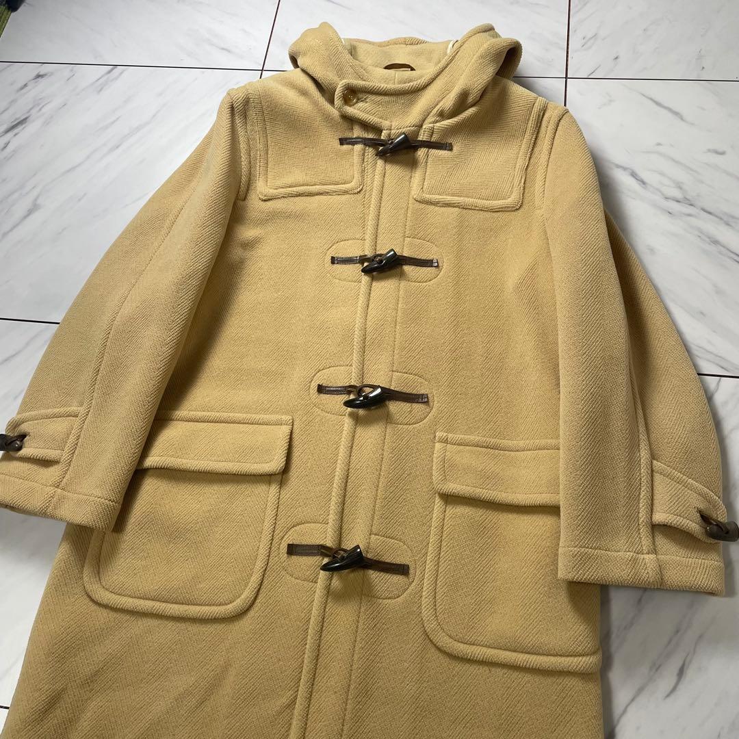 緑タグ グレンフェル ヘリンボーン ダッフルコート 英国製 キャメル メンズ34