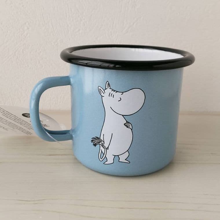 新品　ムーミン　fromフィンランド　ホーローマグ　レトロ　ムーミン　ブルー