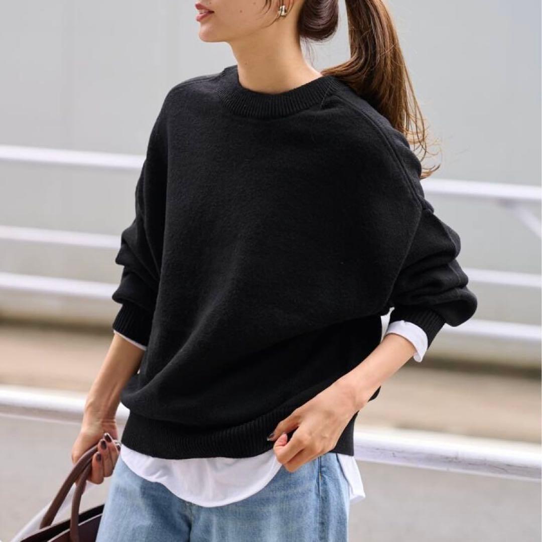 FRAMeWORK メタルボタン2wayカーディガン ウール100 ブラック