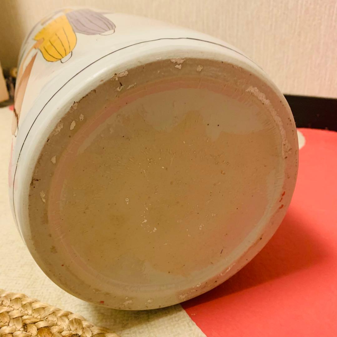 傘柄の傘立てハンドペインティング陶器