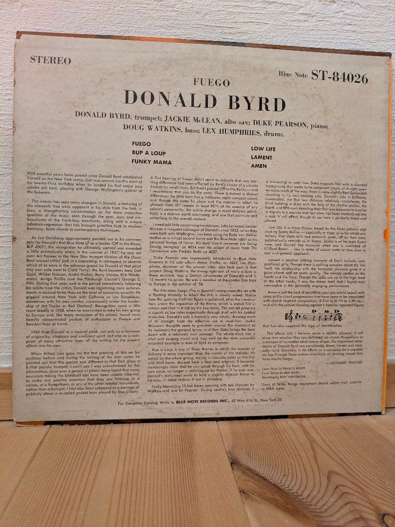 RVG刻印有 Donald Byrd Fuego ST-84026