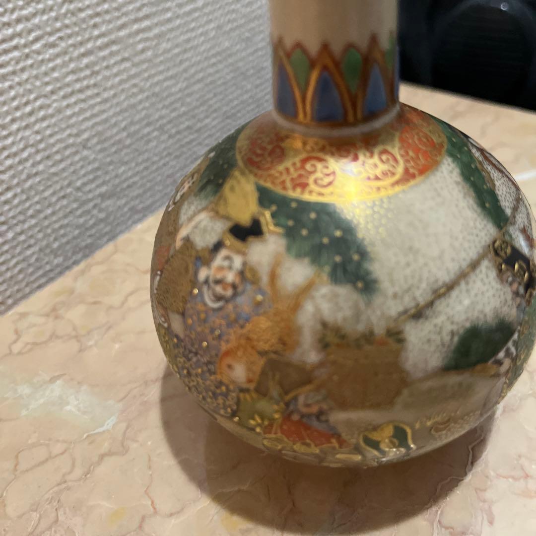 あ*き様 古物薩摩焼金彩装飾の日本陶器花瓶