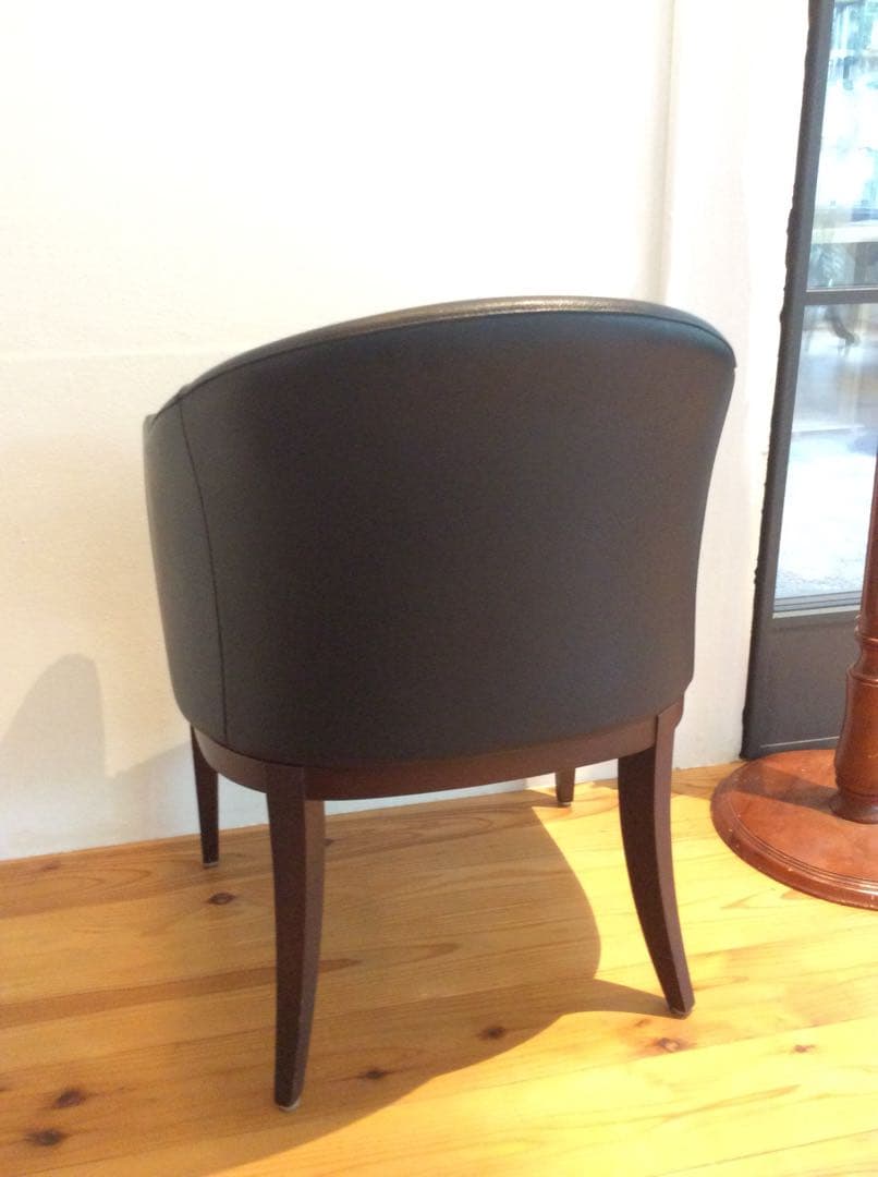 【希少中古】アンティーク家具｜ブラック合皮レザー/1人掛け/シングルソファチェア