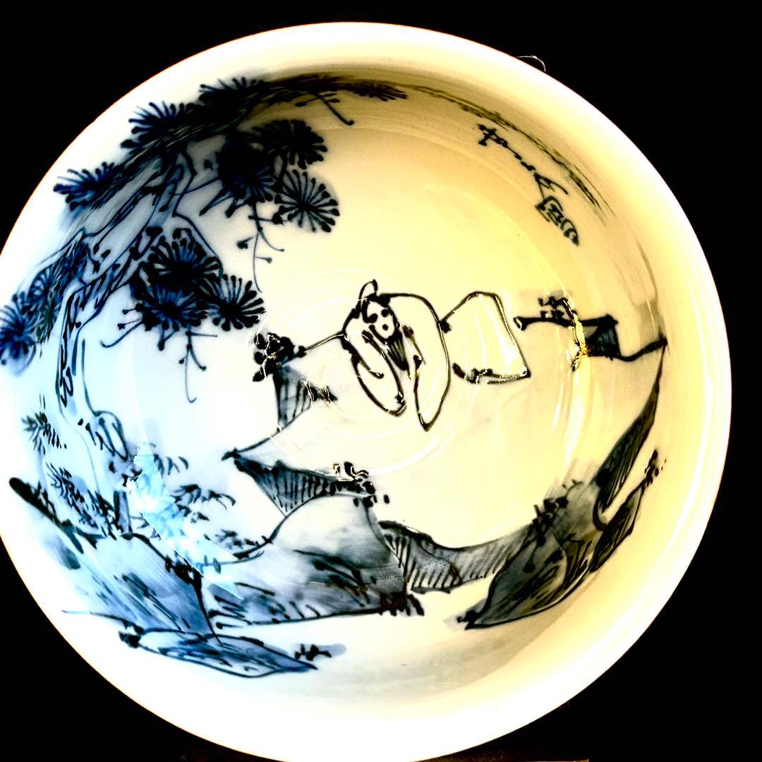 【未使用,美品】 清水焼き　鉢　小鉢 染付　アンティーク　5客揃い