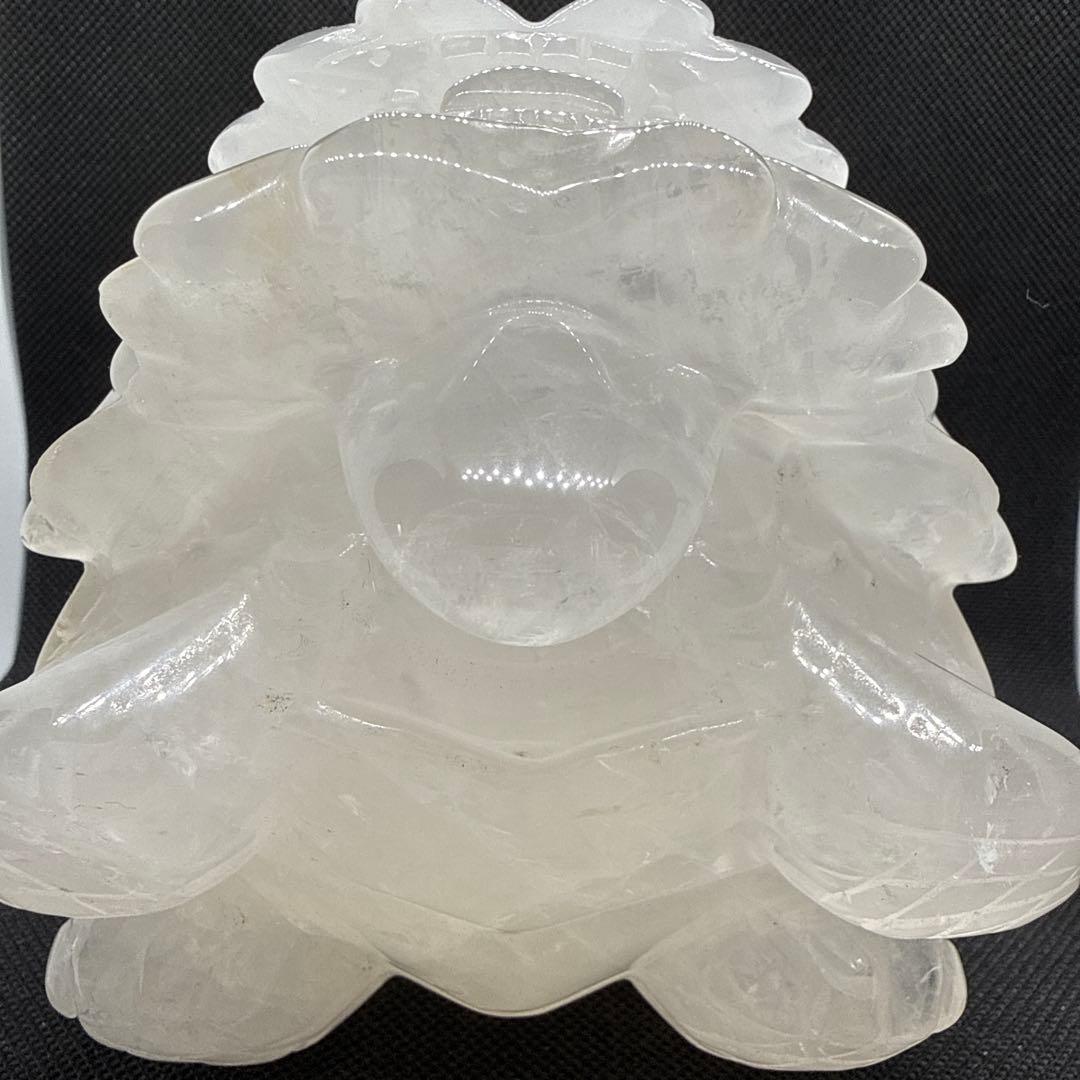 BIGサイズ♪ ロングイ　水晶　白　約12センチ以上♪台座付き♪