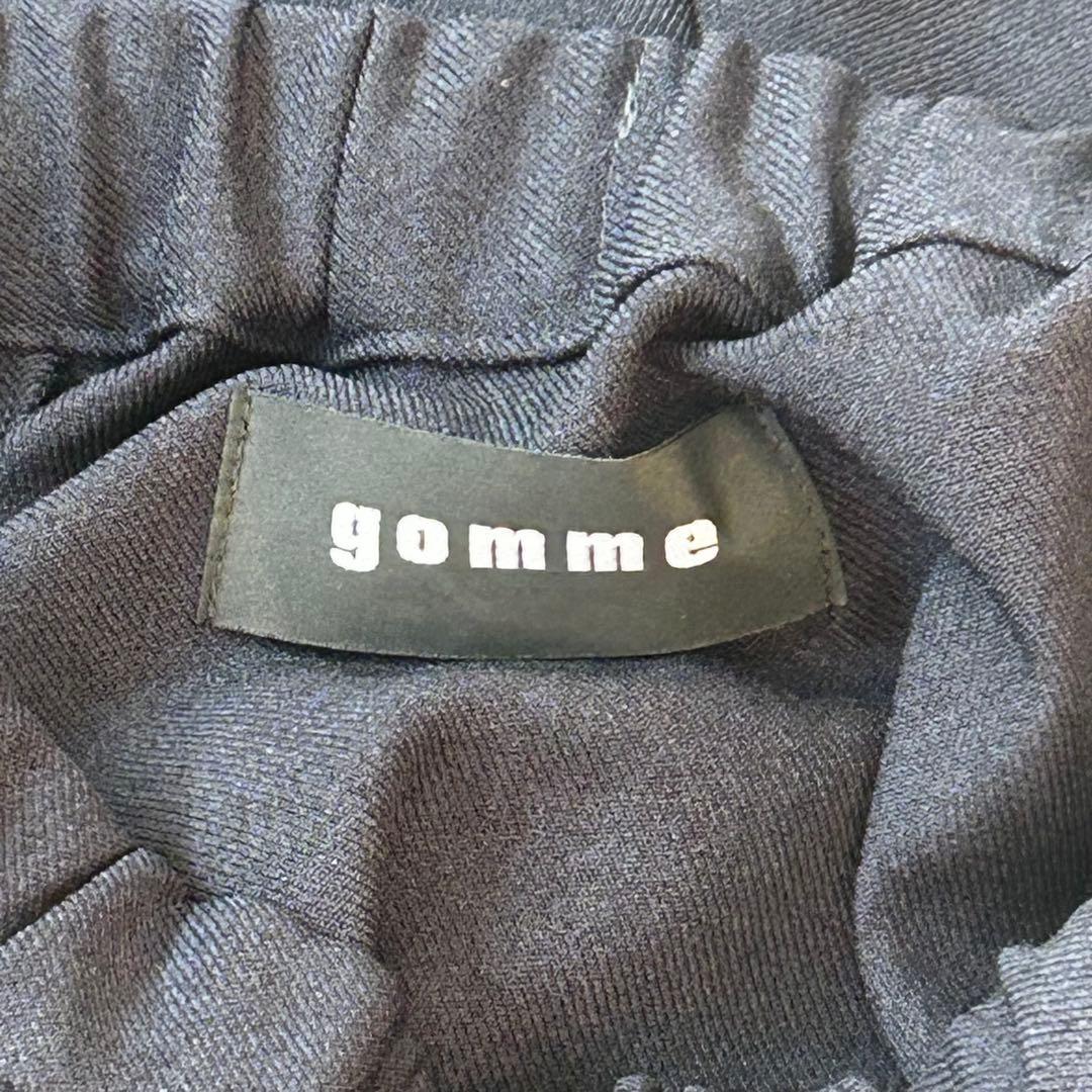 【匿名配送】gomme ゴム サイドプリーツ サルエルパンツ 紺 アシンメトリー