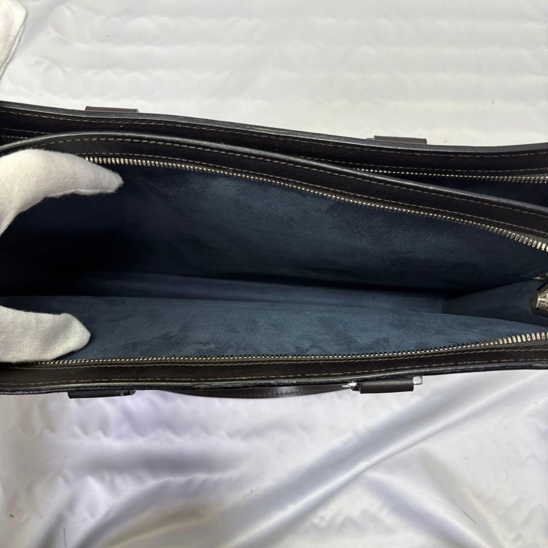 Dunhill ダンヒル ダークブラウン ビジネスバッグ　ショルダーベルト付き