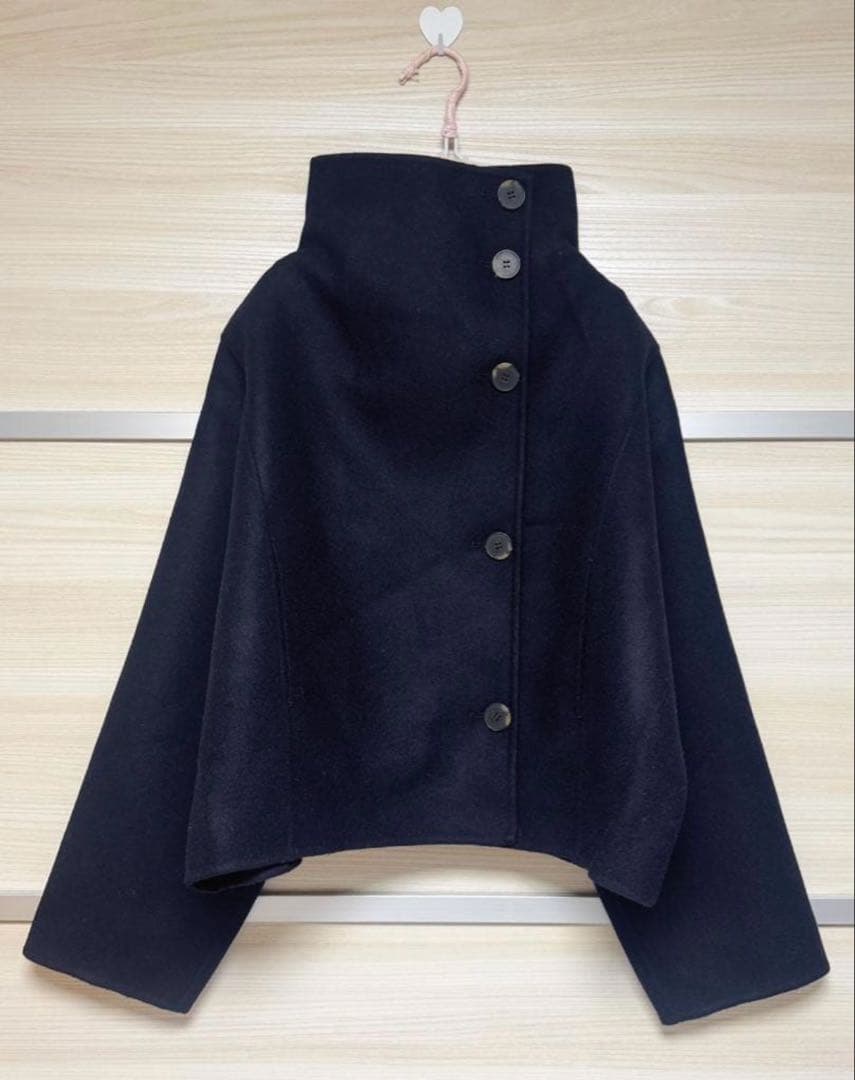 ショートコート アニュアンス anuans スタンドネックリバーショートコート