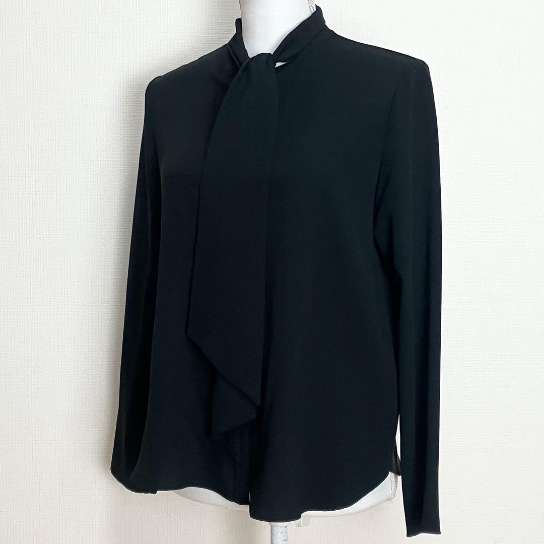 セオリーリュクス　長袖ボウタイシャツ　ブラウス　ブラック RYNA 40 日本製