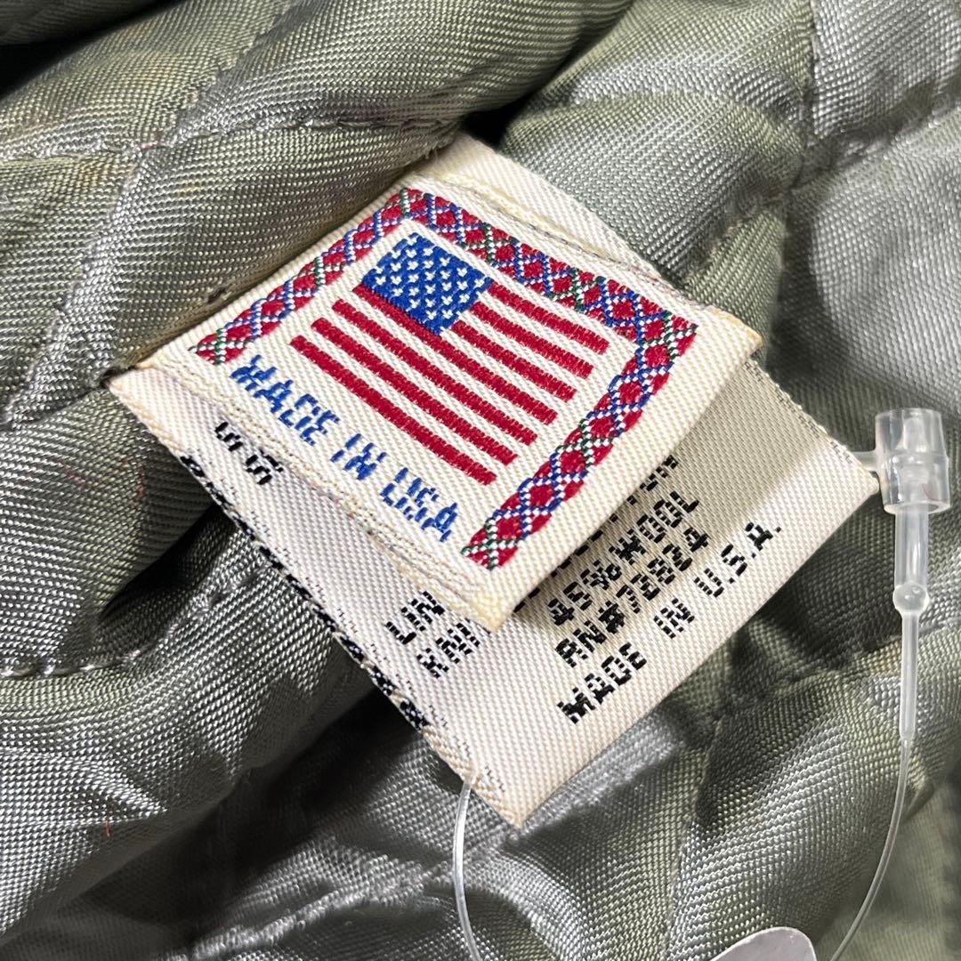 90s USA製 GOLDEN BEAR スタジャン　袖レザー　赤　M　刺繍