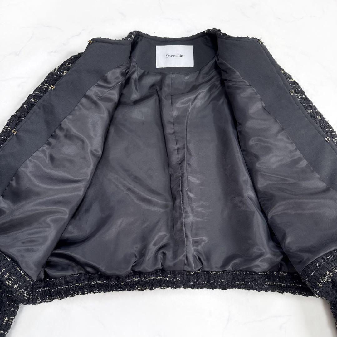 ガーリッシュ St.cecilia シャンティツイード ジャケット ブラック