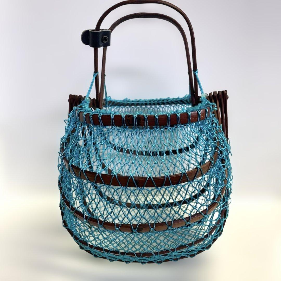 折りたたみかごバッグ 竹かごバッグ 昭和レトロ レア